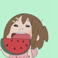 头像女动漫吃瓜图片,动漫美女的悠闲食瓜时光